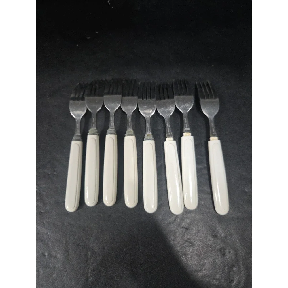 Corelle Shadow Iris Forks, 8‎ Piece Flatware, Corning Rostfrei, Vintage Utensils